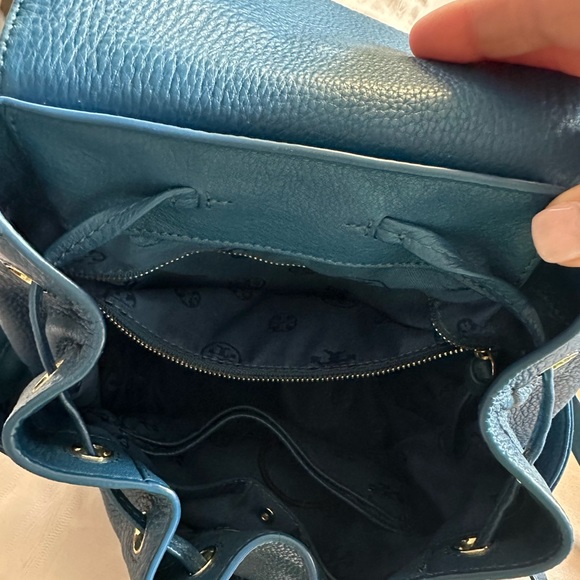 TORY BURCH Thea Mini Leather Backpack Navy Blue - Picture 6 of 7